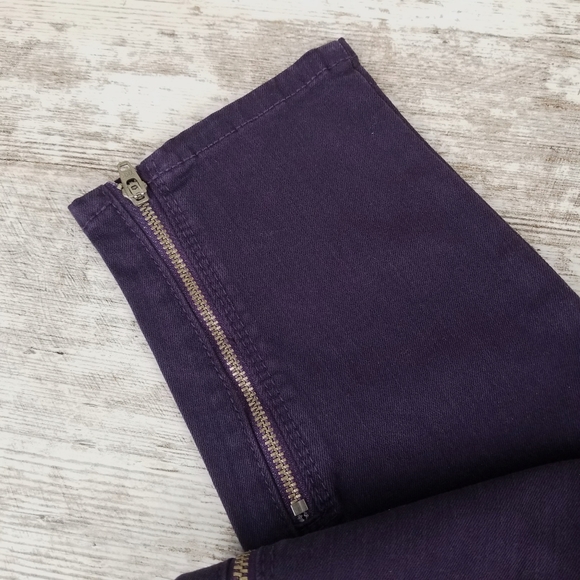 Purple ankle stretch petite jeans w/ ankle zippers - Picture 4 of 9